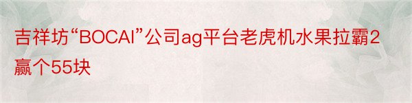吉祥坊“BOCAI”公司ag平台老虎机水果拉霸2赢个55块